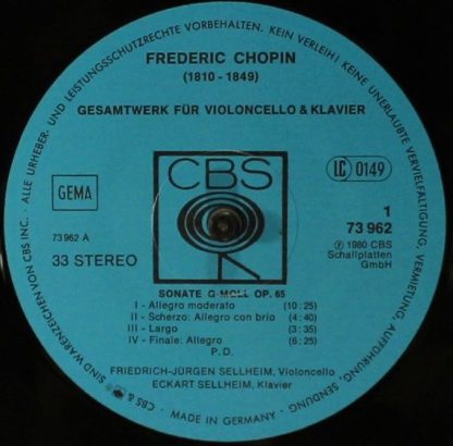 CBS 73 962 - Gesamtwerk Für Violoncello & Klavier - Image 3