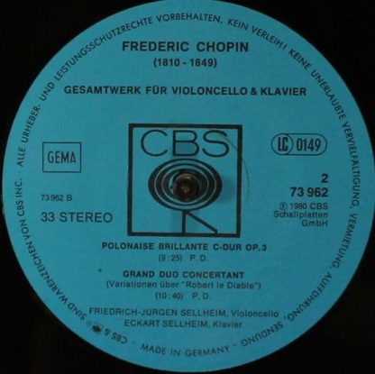 CBS 73 962 - Gesamtwerk Für Violoncello & Klavier - Image 4