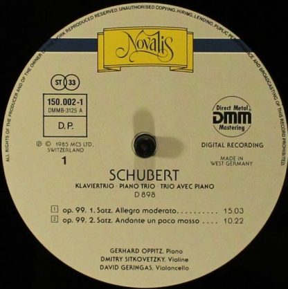 Novalis 150 002/1 - Klaviertrio - Piano Trio - Trio Avec Piano / - Image 3