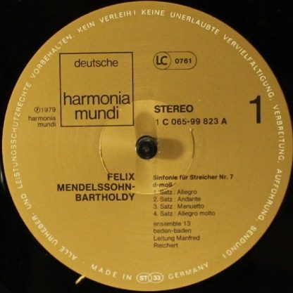 Deutsche Harmonia Mundi 1C 065-99 823 - Mendelssohn Streichersin - Image 3