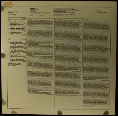 EMI 7 49566 1 - Tzimon Barto Plays / Spielt / Joue Liszt - Image 2