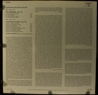 Telefunken 6.42581 - Vier Balladen, Op. 10 / Acht Klavierstücke, - Image 2