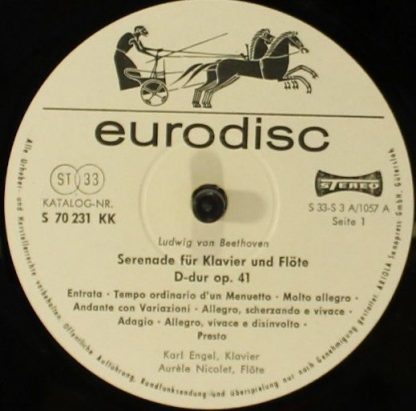 Eurodisc S 70 231 KK - Serenade Für Klavier Und Flöte D-Dur Op. - Image 3