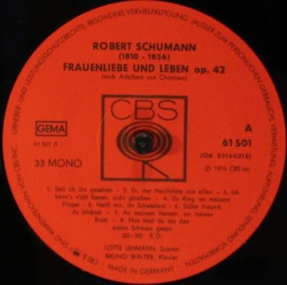 CBS 61 501 - Frauenliebe Und - Leben Op. 42 / Dichterliebe Op. 4 - Image 4
