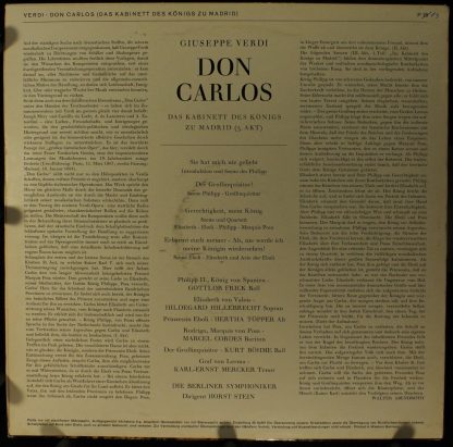 Eurodisc 12 431 - Don Carlos (Das Kabinett Des Königs Zu Madrid - Image 2