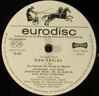 Eurodisc 12 431 - Don Carlos (Das Kabinett Des Königs Zu Madrid - Image 3