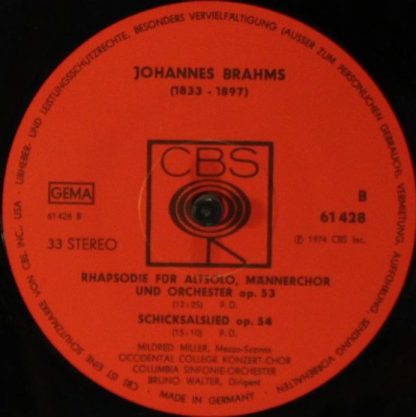CBS 61 428 - Bruno Walter Dirigiert Brahms - Image 3