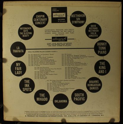Allegro Records ALL 722 - Brahms' Hungarian Dances - Image 2