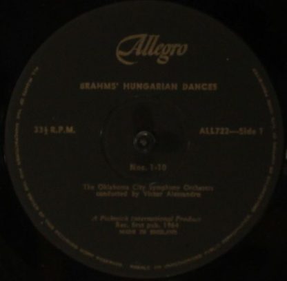 Allegro Records ALL 722 - Brahms' Hungarian Dances - Image 3