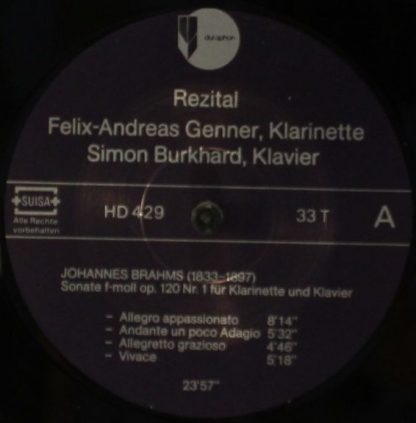 Duraphon HD 429 - Sonate F-Moll Op 120, Hommage Aux Muses, Sonat - Image 3