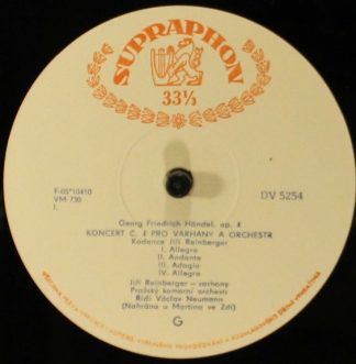 Supraphon DV 5254 - Koncert Č. 1 F Dur Pro Varhany A Orchestr /