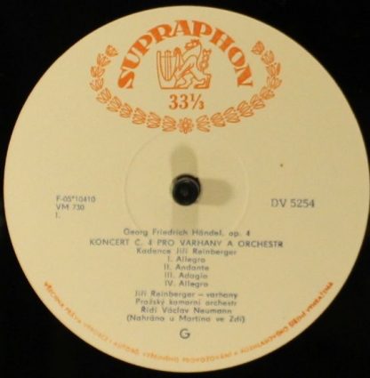 Supraphon DV 5254 - Koncert Č. 1 F Dur Pro Varhany A Orchestr /