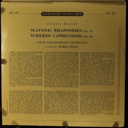 Supraphon LPV 407 - Slavonic Rhapsodies, Op. 45, Scherzo Capricc - Image 2