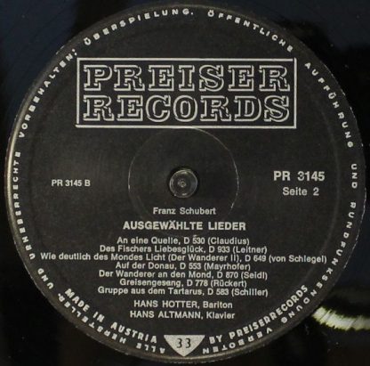 Preiser Records PR 3145 - Dichterliebe Op. 48 / Ausgewählte Lied - Image 4