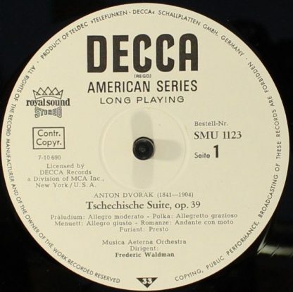 DECCA SMU 1123 - Tschechische Suite, Op. 39 / Serenade, Op. 44 - Image 3