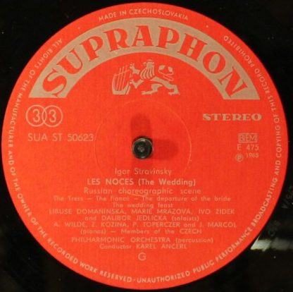 Supraphon SUA ST 50 623 - Les Noces / Histoire Du Soldat - Image 6