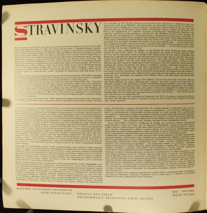 Supraphon SUA ST 50 623 - Les Noces / Histoire Du Soldat - Image 4