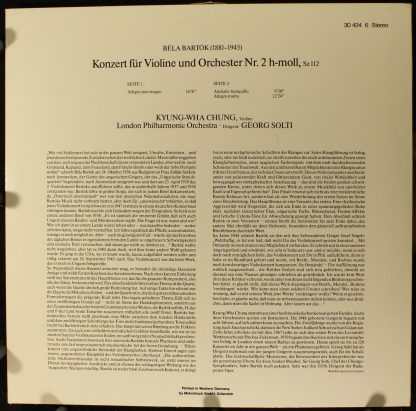 DECCA 6.42285 - Bartók Violin Concerto No. 2 - Image 2