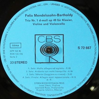 CBS S 72 667 - Trio Nr. 3 C-Moll Op. 13 - Trio Nr. 1 D-Moll Op. - Image 4