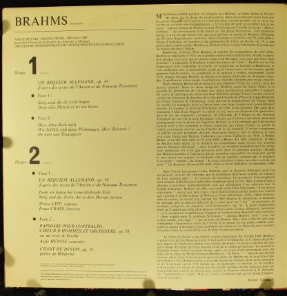 Philips 6701 013 - Un Requiem Allemand - Rapsodie Pour Contralto - Image 3