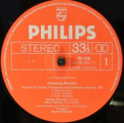 Philips 92 958 - Doppelkonzert / Die Romanzen Für Violine Und Or - Image 3