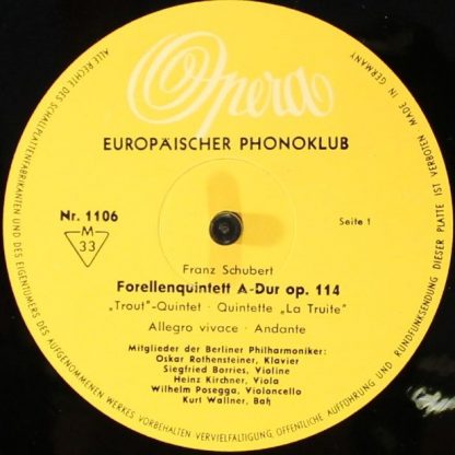 Opera 1106 - Forellenquintett  A-Dur Op. 114 "Trout"-Quintett Qu - Image 3