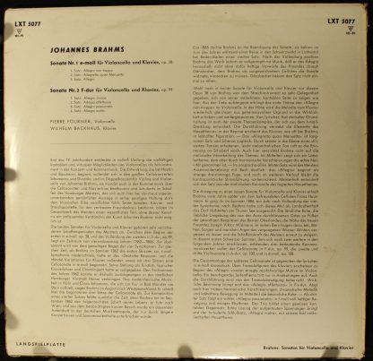 DECCA LXT 5077 - Sonaten Für Violoncello Und Klavier - Image 2