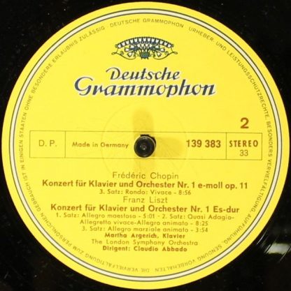 Deutsche Grammophon 139 383 - Concerto Pour Piano N° 1 En Mi Min - Image 6