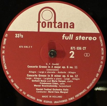 Fontana 875 036 CY - Concerti Grossi Opus 6  (Band IV Nr. 10, 11 - Image 4