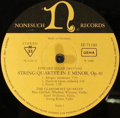 Nonesuch Records H-71140 - Streichquartett In E-Moll Op. 83 / St - Image 3