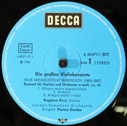 DECCA 6.48071 DP - Die Großen Violinkonzerte - Image 5