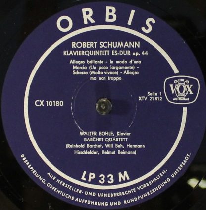 Orbis CX 10180 - Klavierquintett Es-Dur Op.44 / Klavierquartett - Image 3