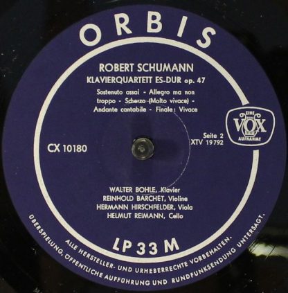 Orbis CX 10180 - Klavierquintett Es-Dur Op.44 / Klavierquartett - Image 4