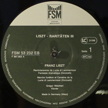 FSM Edition Brockhoff FSM 53 232 EB - Liszt-Raritäten III - Image 3