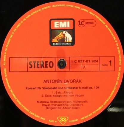 EMI 1C 037-01 924 - Konzerte Für Violoncello Und Orchester - Image 3