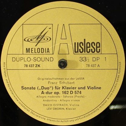 Eurodisc 78 437 ZK - Duo Für Klavier Und Violine A-dur Op.162 / - Image 3