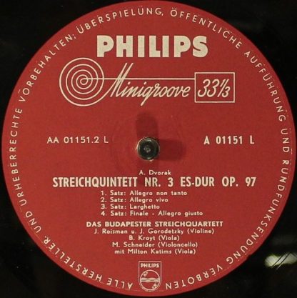 Philips A 01151 L - Streichquartett Nr. 1 C-Moll Op. 51,1 / Stre - Image 4