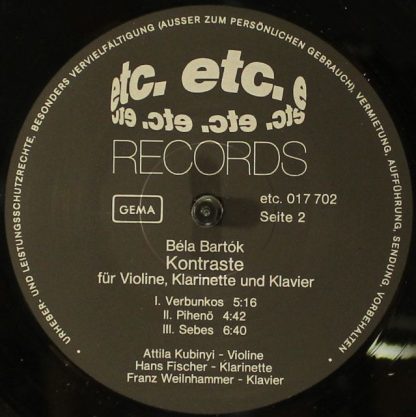 Etc. Records 017 702 - Sonate Für Violine Solo / Kontraste Für V - Image 4