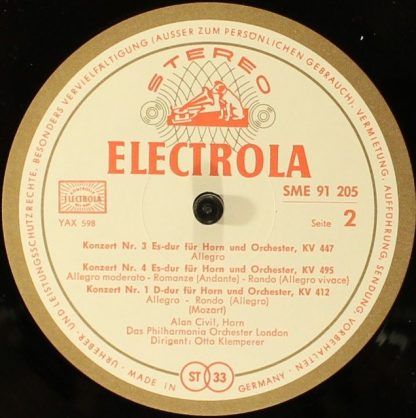 EMI Electrola SME 91 205 - Hornkonzerte - Image 4