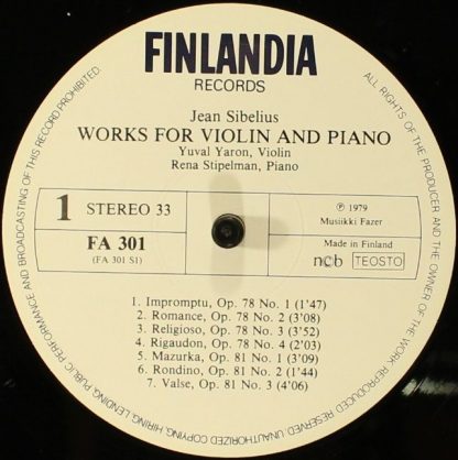 Finlandia Records FA 301 - Works For Violin And Piano - Image 3