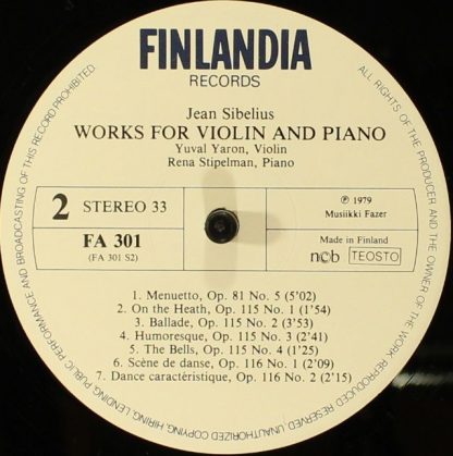 Finlandia Records FA 301 - Works For Violin And Piano - Image 4