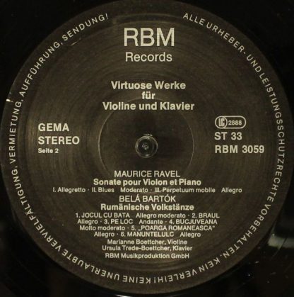 RBM Records RBM 3059 - Virtuose Werke Für Violine Und Klavier - Image 4