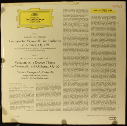 Deutsche Grammophon SLPM 138 674 - Cellokonzert A-Moll Op. 129 / - Image 2