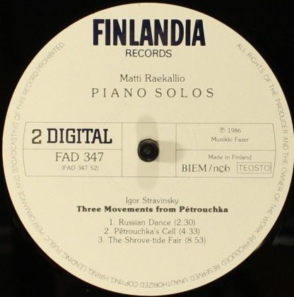 Finlandia Records FAD 347 - Three Folk Song Arrangements, Pétrou - Image 4