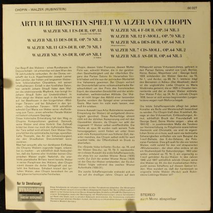 RCA Victor 60327 (SAR 5019-E) - Rubinstein spielt Walzer von Cho - Image 2