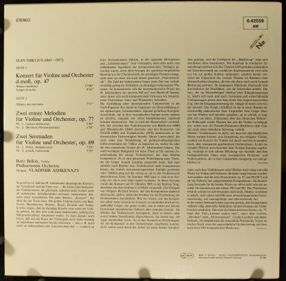 DECCA 6.42559 - Violin Concerto, Op. 47 · Two Serious Melodies, - Image 2