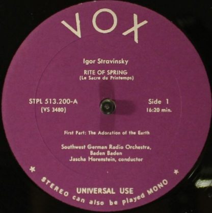 VOX (6) STPL 513.200 - The Rite Of Spring (Le Sacre Du Printemps - Image 3