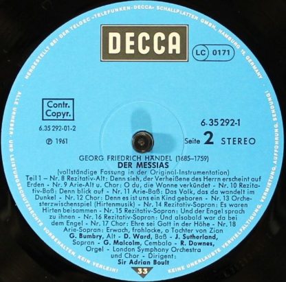DECCA 6.35292 EK - Der Messias. Vollständige Fassung In Der Orig - Image 8