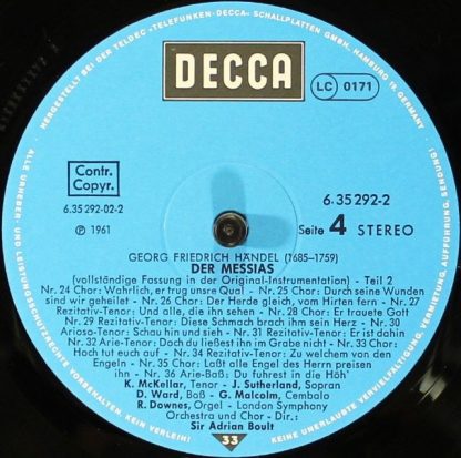 DECCA 6.35292 EK - Der Messias. Vollständige Fassung In Der Orig - Image 4