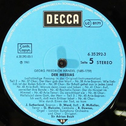 DECCA 6.35292 EK - Der Messias. Vollständige Fassung In Der Orig - Image 5